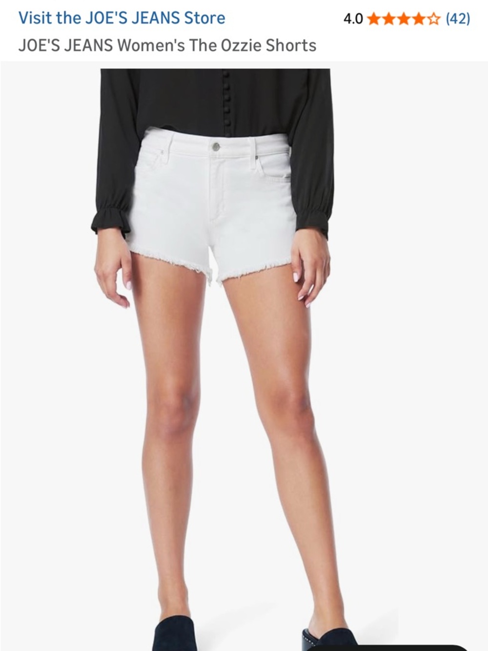 Joe's Jeans White Frayed Hem Denim Shorts
